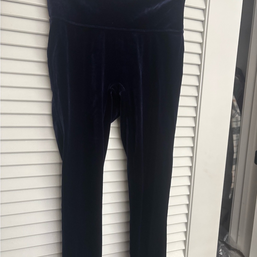 SPANX Midnight Blue Velvet Leggings